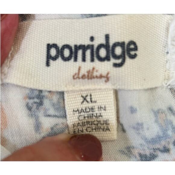 Porridge Keegan Ruffled Babydoll blouse, cream/blue/rust, feminine, bohemian - Picture 5 of 6